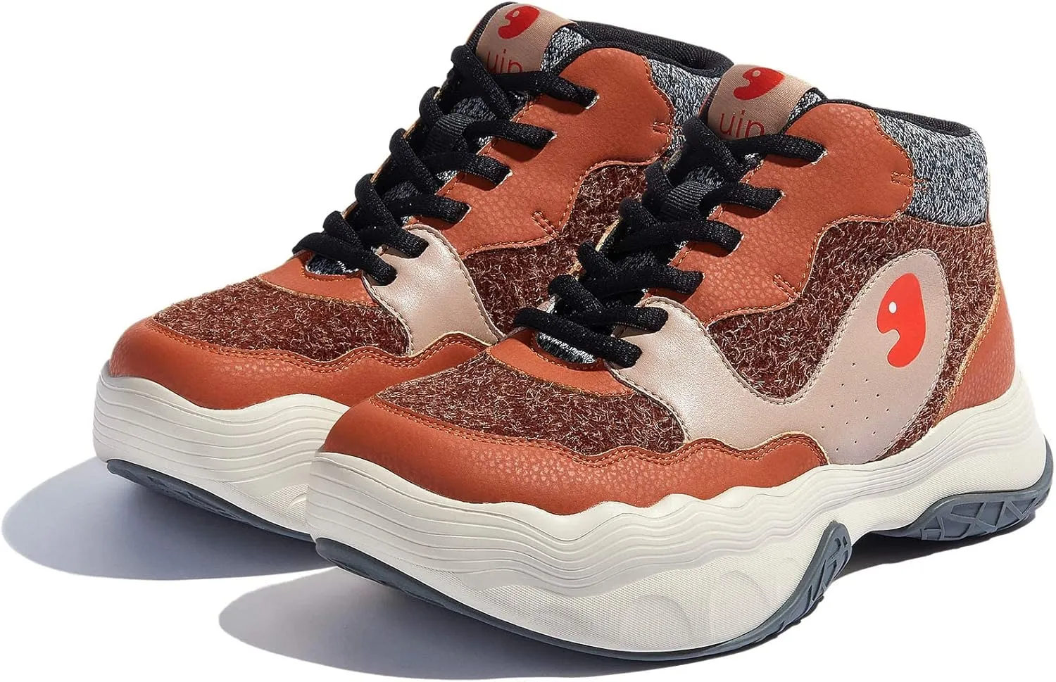 UIN Women's Chunky Platform Fashion Sneakers Walking Casual Comfortable Art Painted Travel Hiking Shoes Catalonia