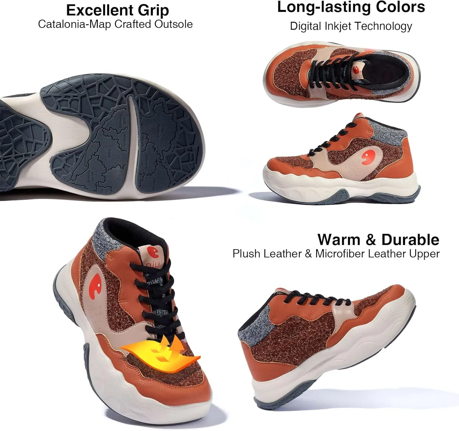 UIN Women's Chunky Platform Fashion Sneakers Walking Casual Comfortable Art Painted Travel Hiking Shoes Catalonia