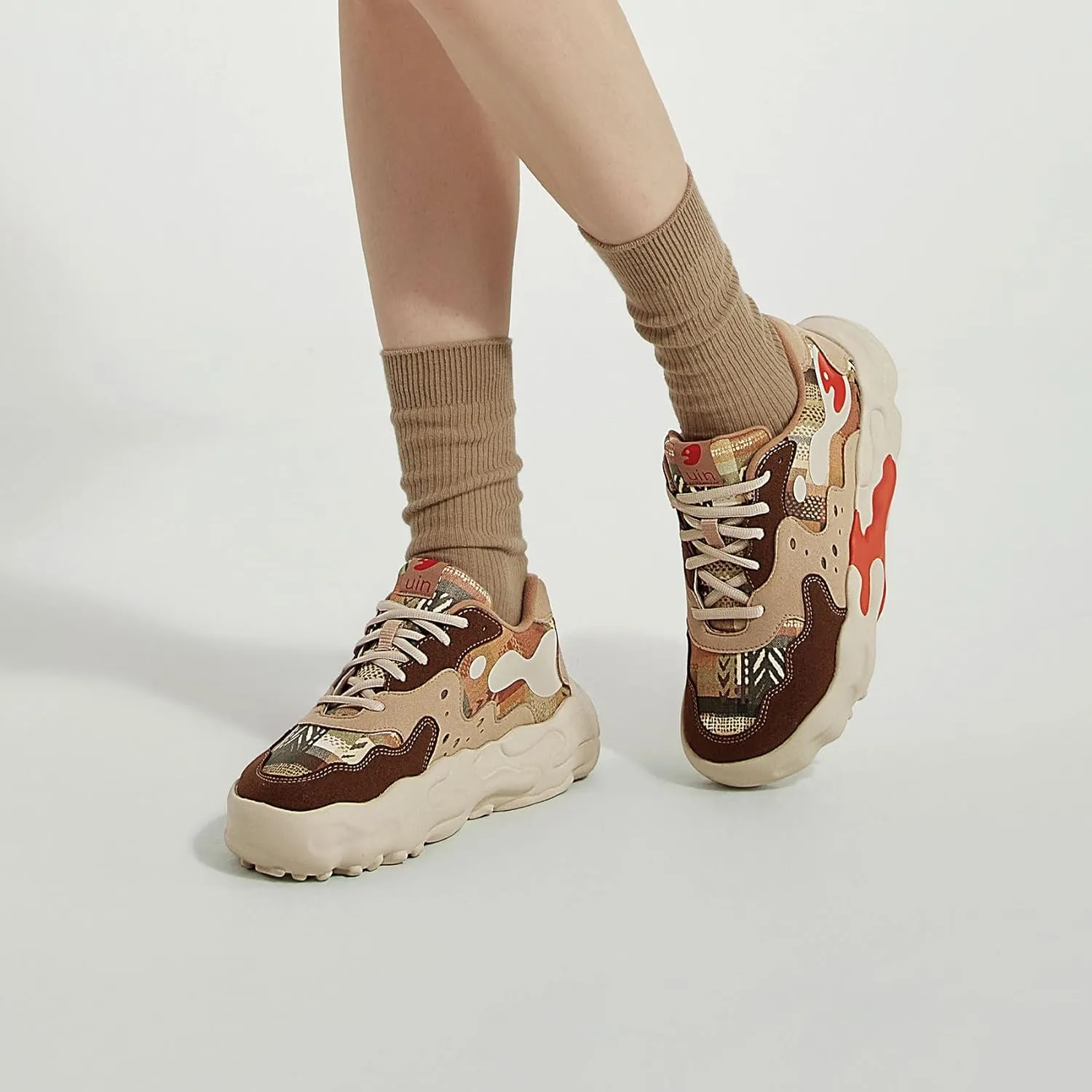 UIN Women's Chunky Platform Fashion Sneakers Walking Shoes Lanzarote
