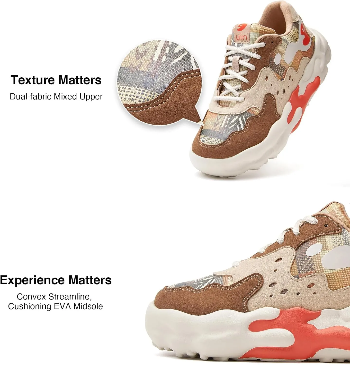 UIN Women's Chunky Platform Fashion Sneakers Walking Shoes Lanzarote