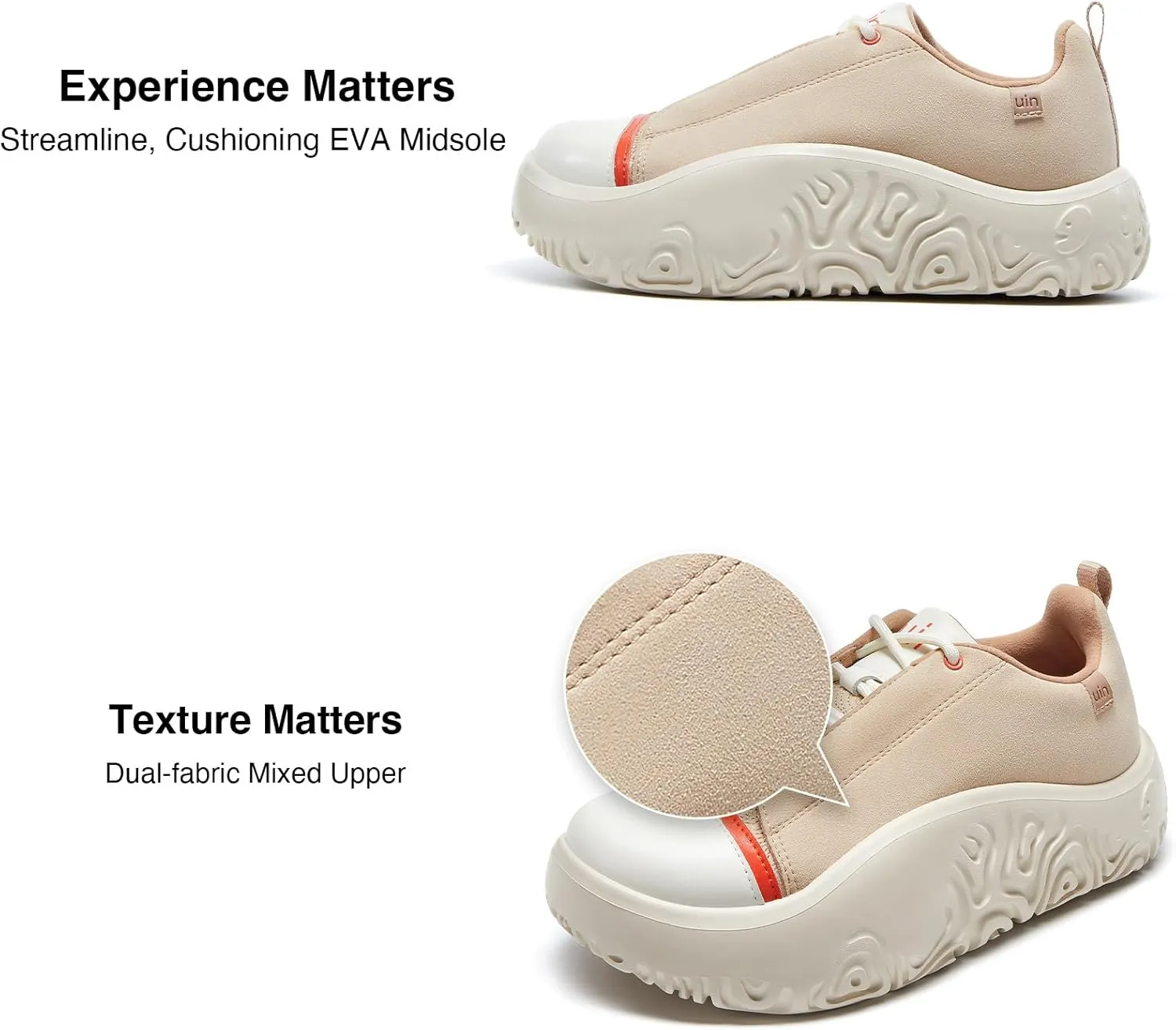 UIN Women's Chunky Sneakers Platform Comfortable Walking Art Travel Shoes Vigo Series