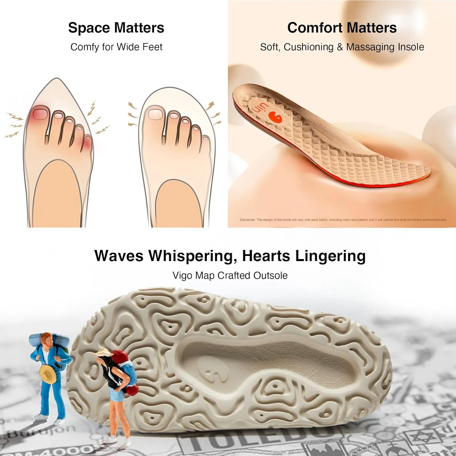 UIN Women's Chunky Sneakers Platform Comfortable Walking Art Travel Shoes Vigo Series