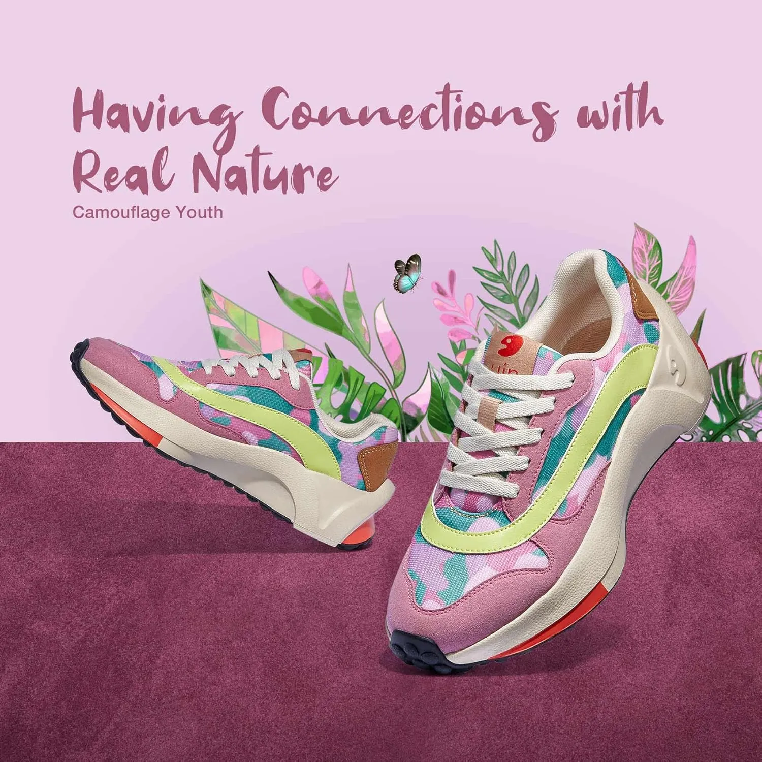 UIN Women's Retro Sneakers Lightweight Walking Casual Comfortable Art Painted Travel Shoes