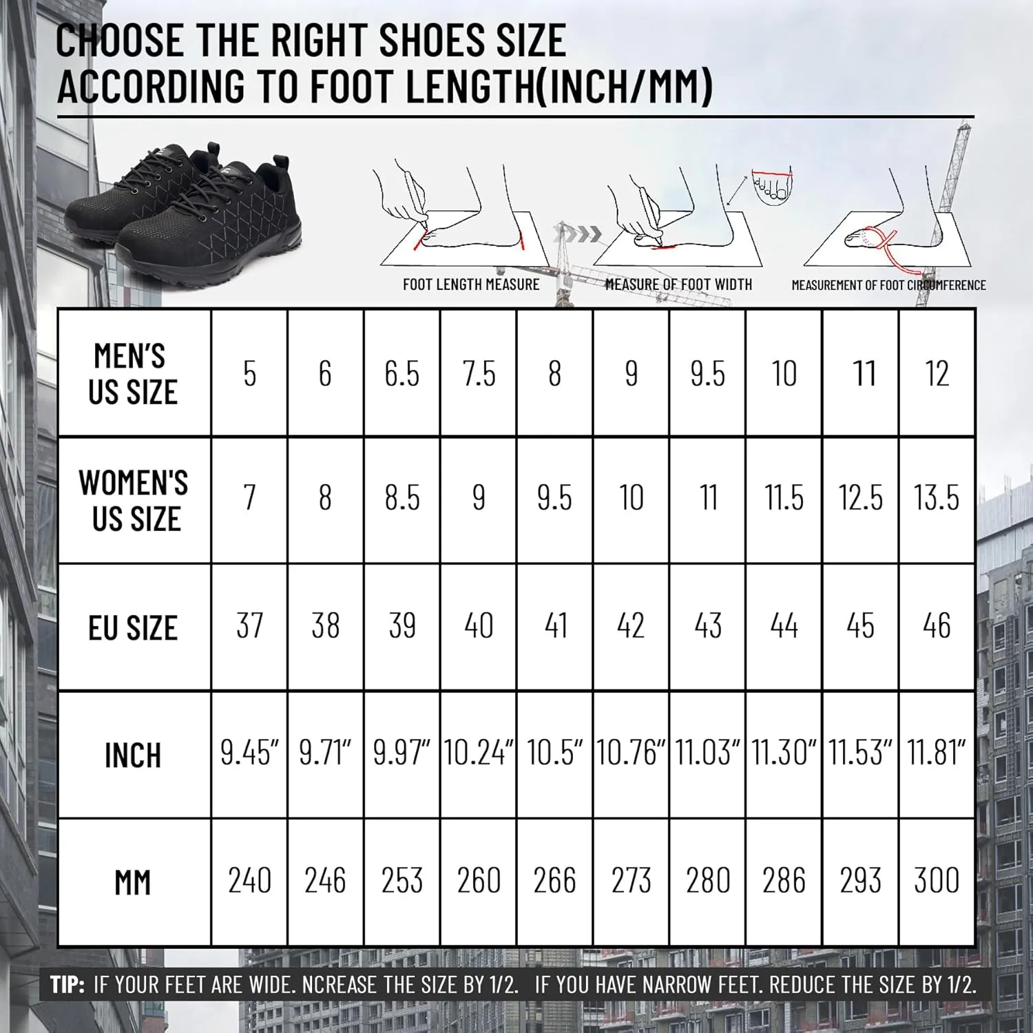 Unisex Adults Work Shoes - Black - All Seasons - Industrial & Construction - Lace-Up - Mesh - Moderate Cushioning - Hiking - Adults (Men & Women) Outdoor Enthusiasts & Athletes