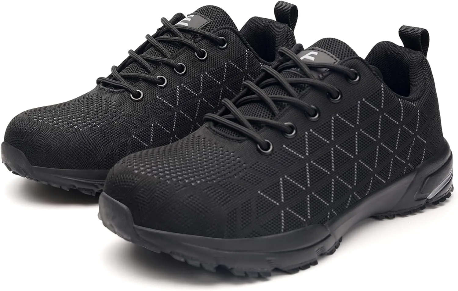 Unisex Adults Work Shoes - Black - All Seasons - Industrial & Construction - Lace-Up - Mesh - Moderate Cushioning - Hiking - Adults (Men & Women) Outdoor Enthusiasts & Athletes