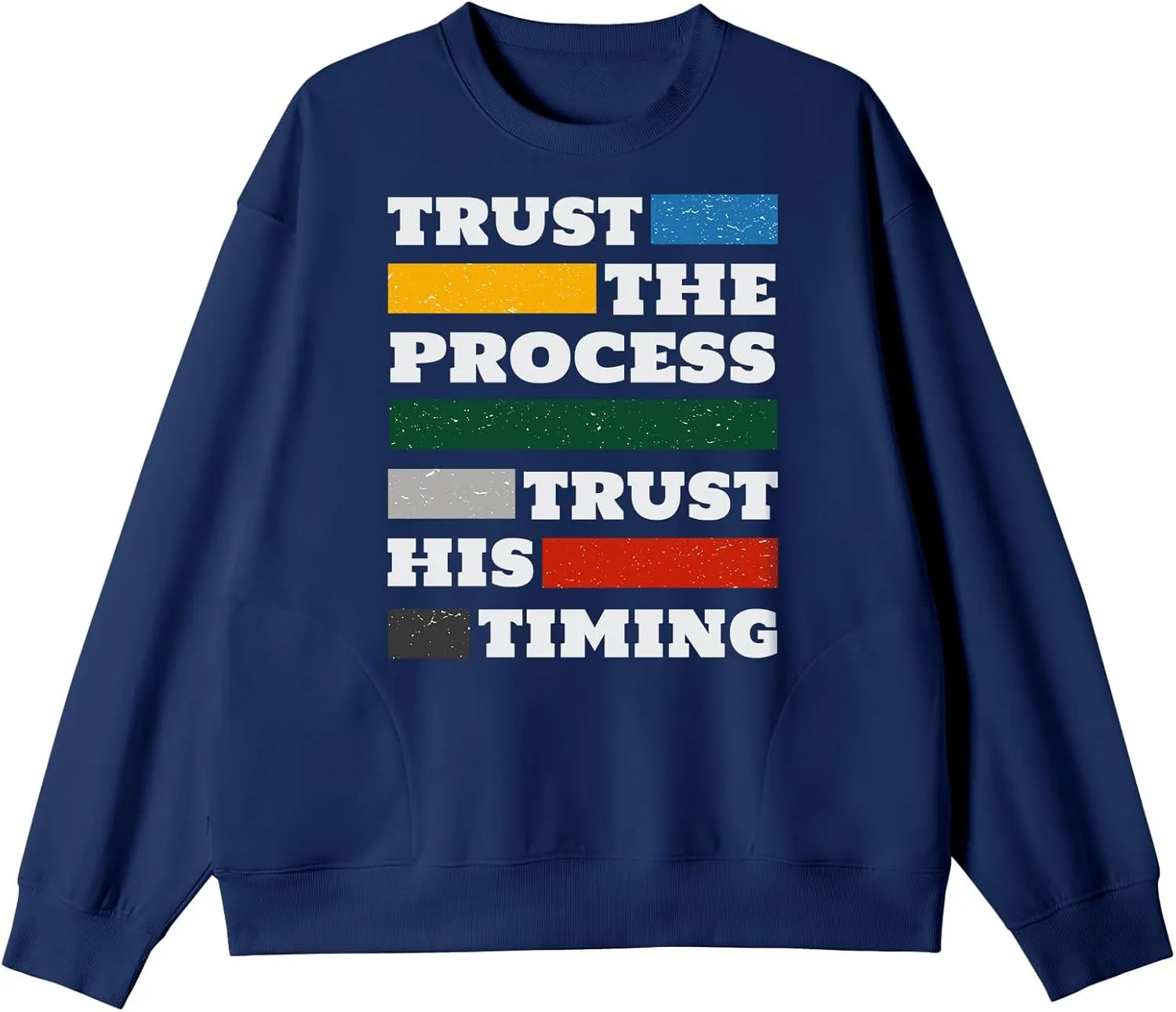 Unisex Easter Elements Graphic Letter Print Sweatshirt Crew Neck Long Sleeve Loose Pullover Tops with Pockets