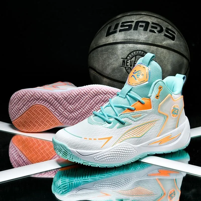 Unisex High Top Breathable Basketball Shoes Fashion Non-Slip Outdoor Running Sneakers Casual Athletic Tennis Walking Sport Shoes