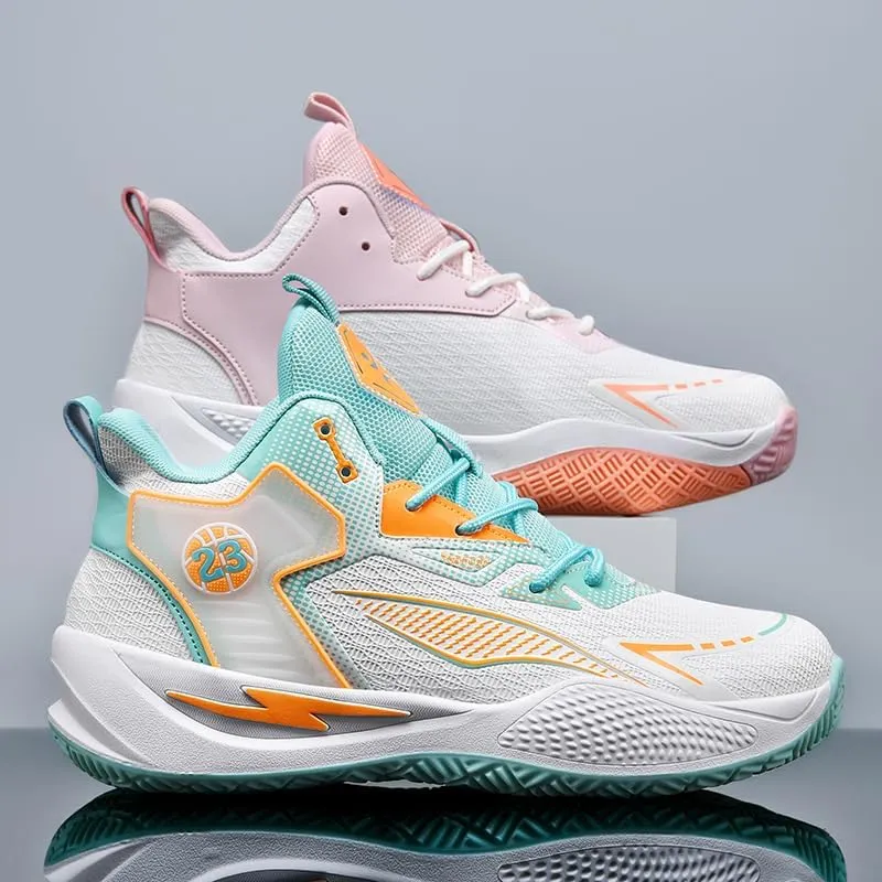 Unisex High Top Breathable Basketball Shoes Fashion Non-Slip Outdoor Running Sneakers Casual Athletic Tennis Walking Sport Shoes