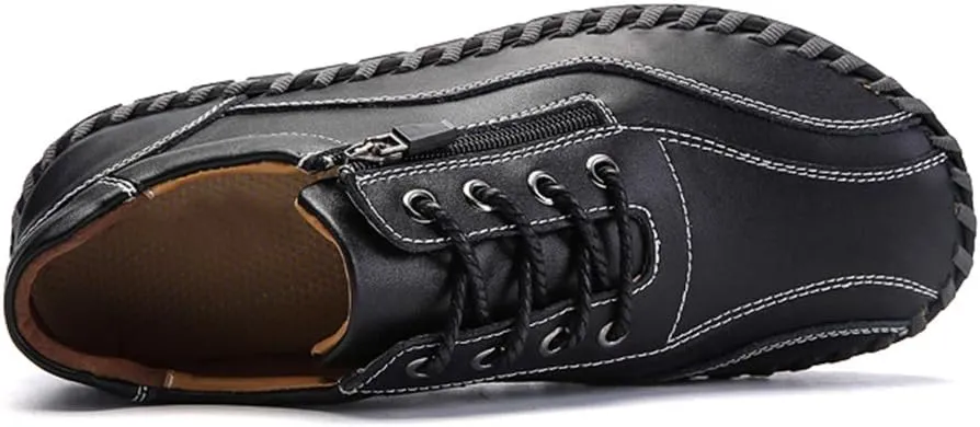 UPShi Men's Driving Penny Loafers Leather Slip On Casual Oxford Shoes