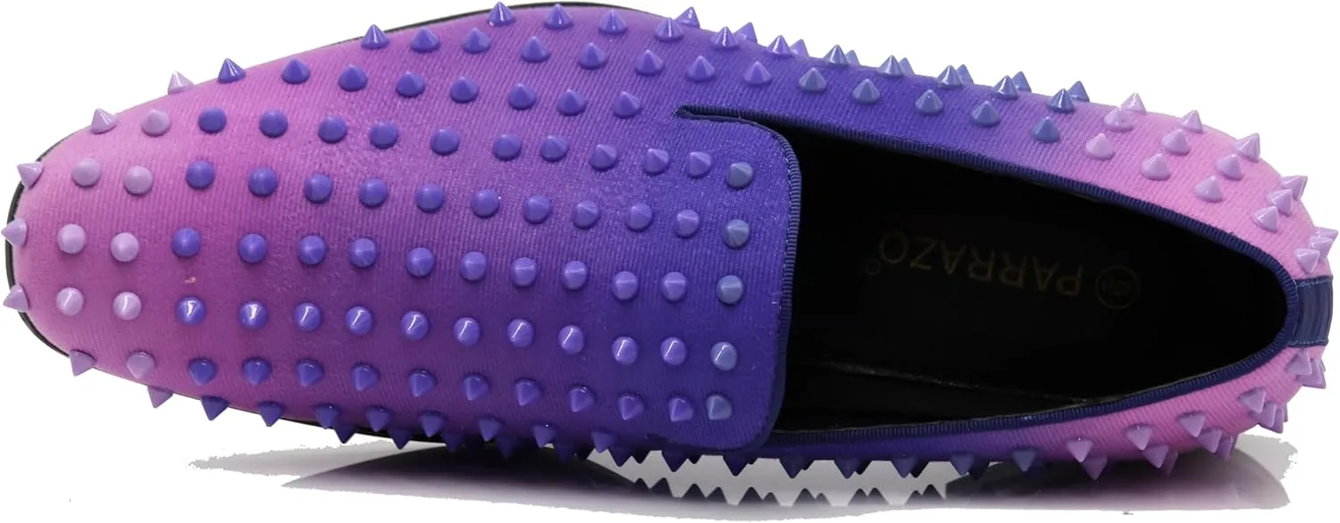 USOP Men's Fashion Spike Gradient Dress Loafers Slip On Shoes Classic Tuxedo Dress Shoes