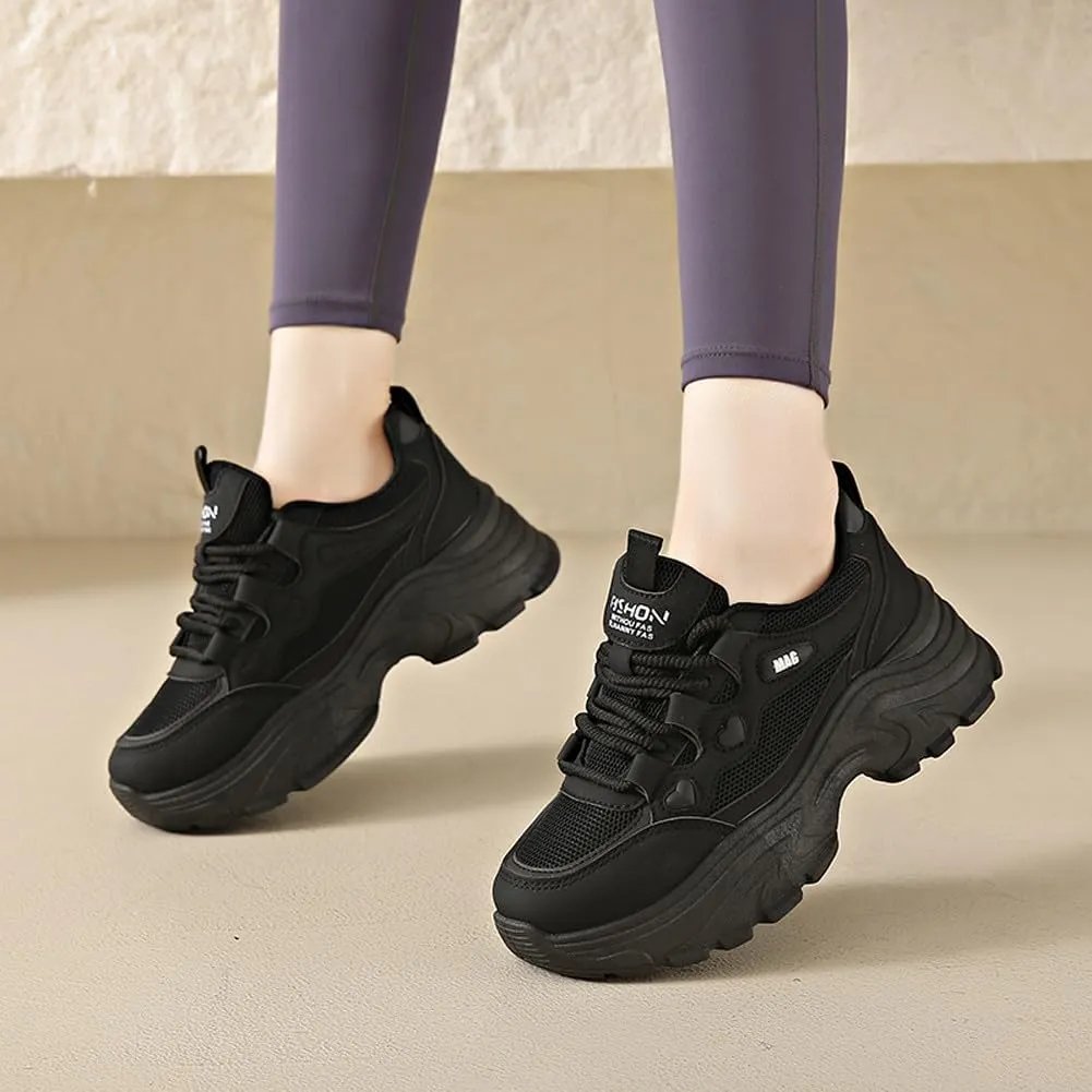 VAXAV Women's Stylish Chunky Shoes Breathable Mesh Platform Sneakers Casual Jogging Walking Shoes 5.5-8.5
