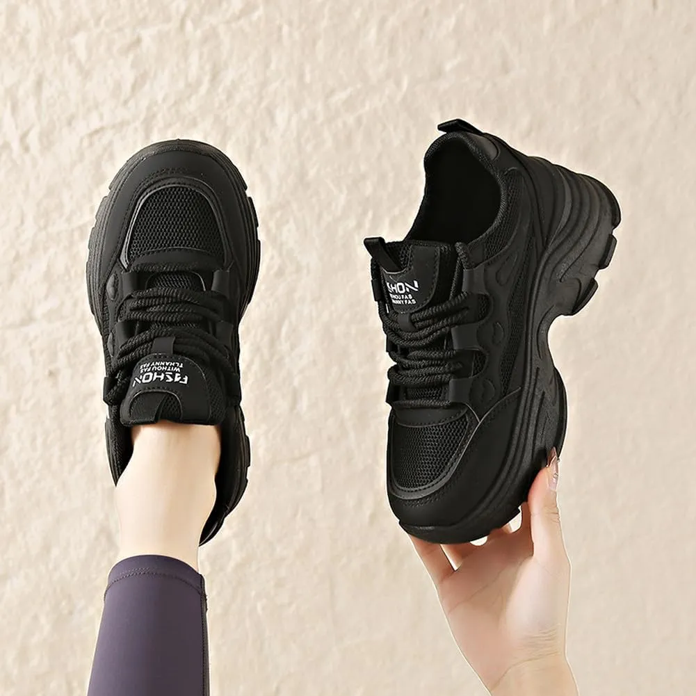 VAXAV Women's Stylish Chunky Shoes Breathable Mesh Platform Sneakers Casual Jogging Walking Shoes 5.5-8.5