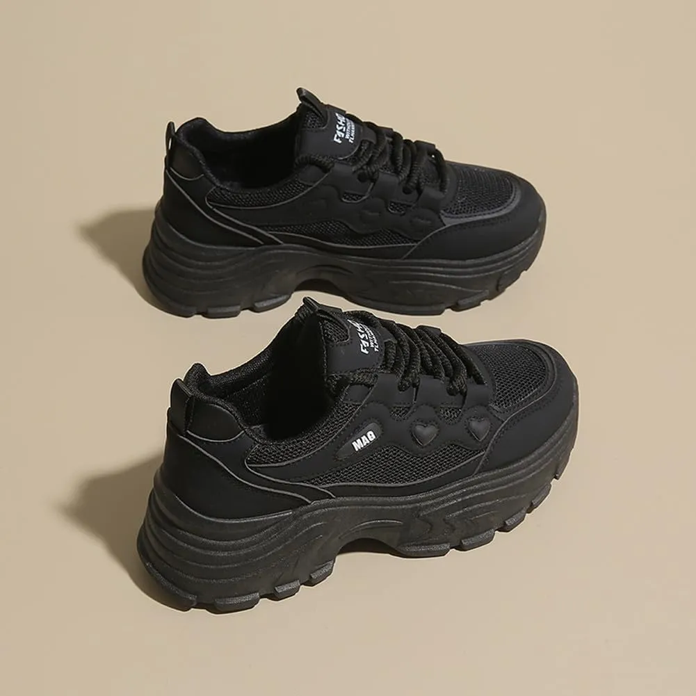 VAXAV Women's Stylish Chunky Shoes Breathable Mesh Platform Sneakers Casual Jogging Walking Shoes 5.5-8.5