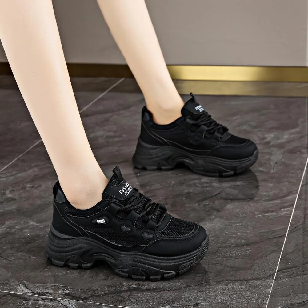 VAXAV Women's Stylish Chunky Shoes Breathable Mesh Platform Sneakers Casual Jogging Walking Shoes 5.5-8.5