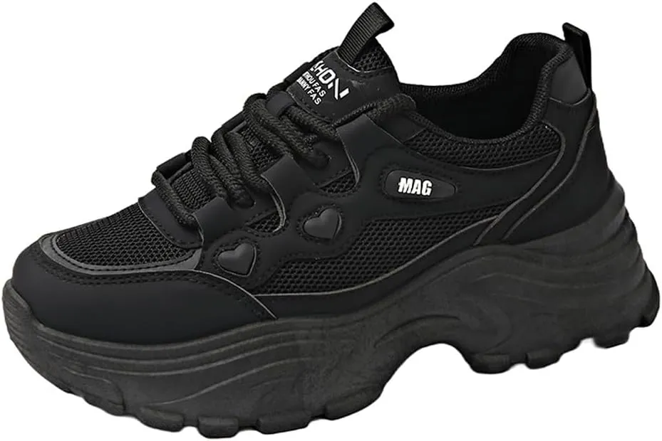 VAXAV Women's Stylish Chunky Shoes Breathable Mesh Platform Sneakers Casual Jogging Walking Shoes 5.5-8.5