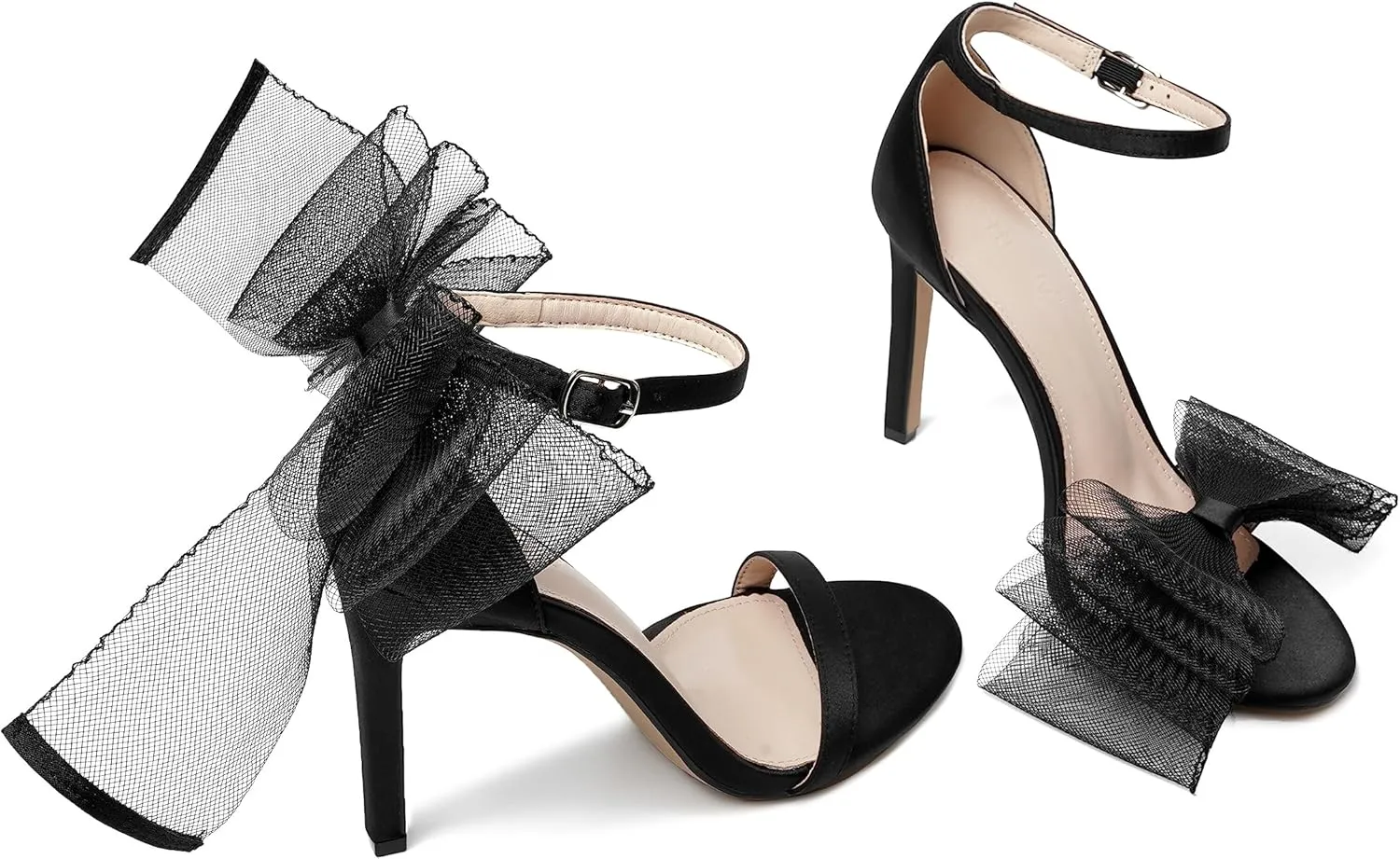 Vertundy Women's Bow Stiletto High Heeled Sandals Dress Wedding Party Shoes For Ladies