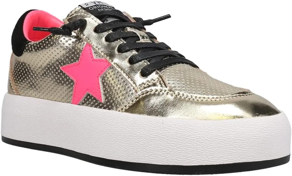 Vintage Havana Womens Balance Metallic Slip On Platform Sneakers Shoes Casual - Gold