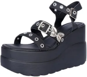 Whimsy Goth Shoes Emo Rave Grunge Platform Wedge Sandals Women Girls Plus Size Church - Trendy Neutral Retro Cute Causal Comfortable Walking Lightweight Running Standing All Day Birthday Gifts