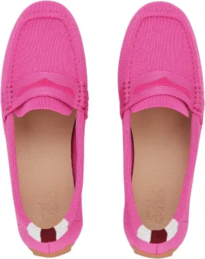 Women Knit Driving Loafers Penny Moccasins Comfortable Slip-on Walking Boat Shoes