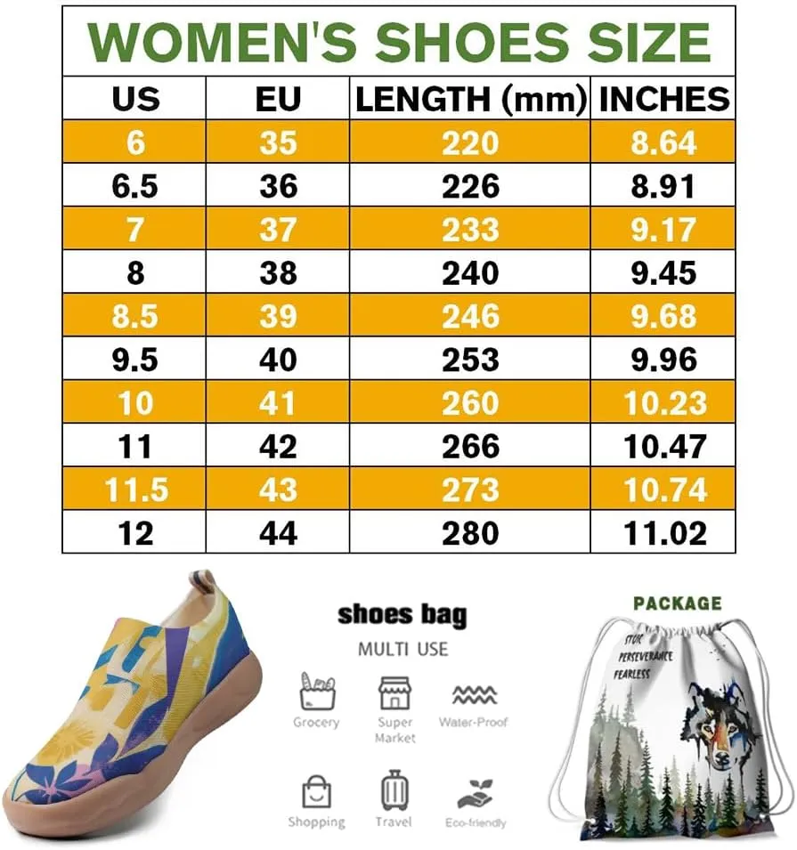 Women Vintage Floral Slip On Travel Shoes Ultra Lightweight Comfort Loafers Summer Breathable Walking Footwear