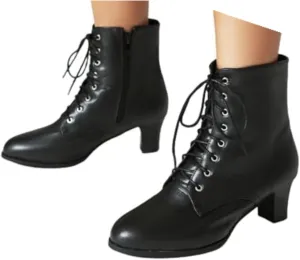 Women's Ankle Boots Chunky Block Low Heel Victorian Boots Comfortable Round Toe Dressy Office Short Booties Lace Up Fall Winter Boots for Women Vintage Combat Boots