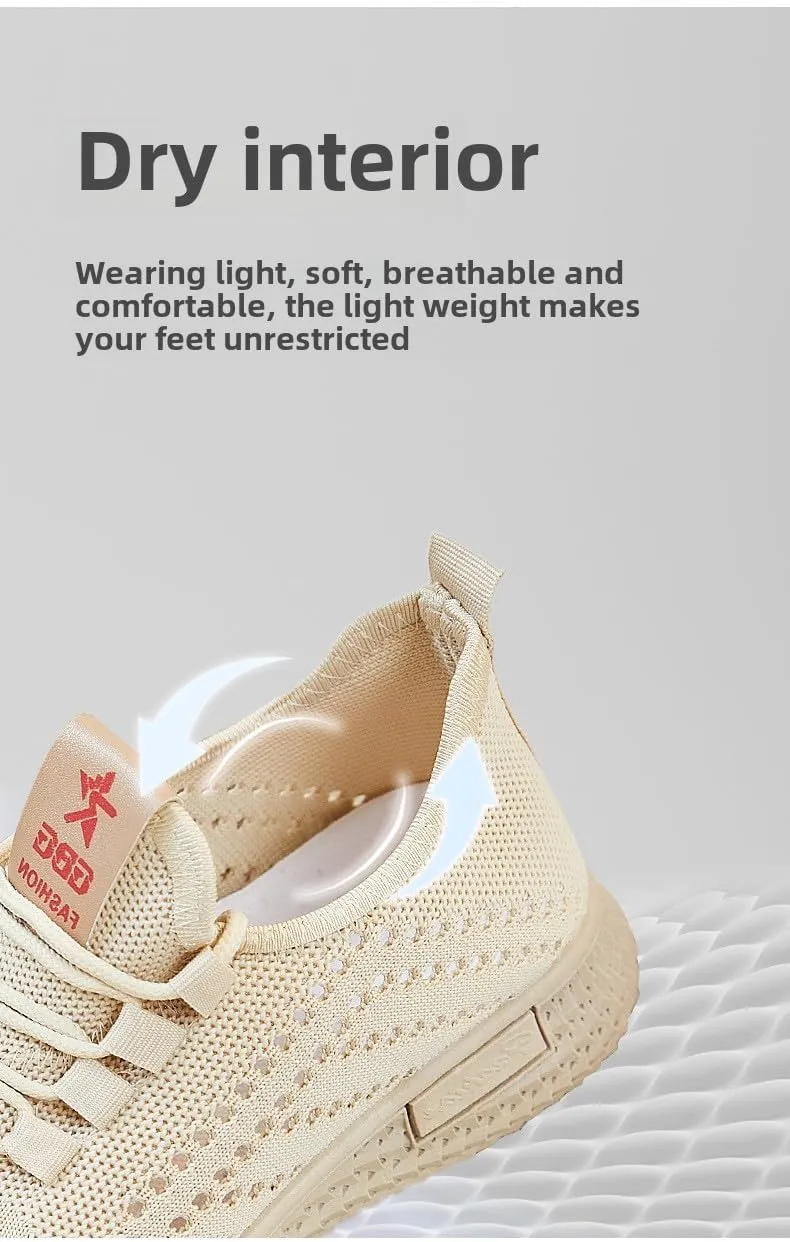 Women's Breathable Mesh Sneakers 2025 - Lightweight Running Shoes with Cushioned EVA Insole, Non-Slip PVC Sole for Summer/Casual Wear