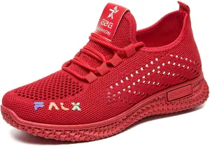 Women's Breathable Mesh Sneakers 2025 - Lightweight Running Shoes with Cushioned EVA Insole, Non-Slip PVC Sole for Summer/Casual Wear