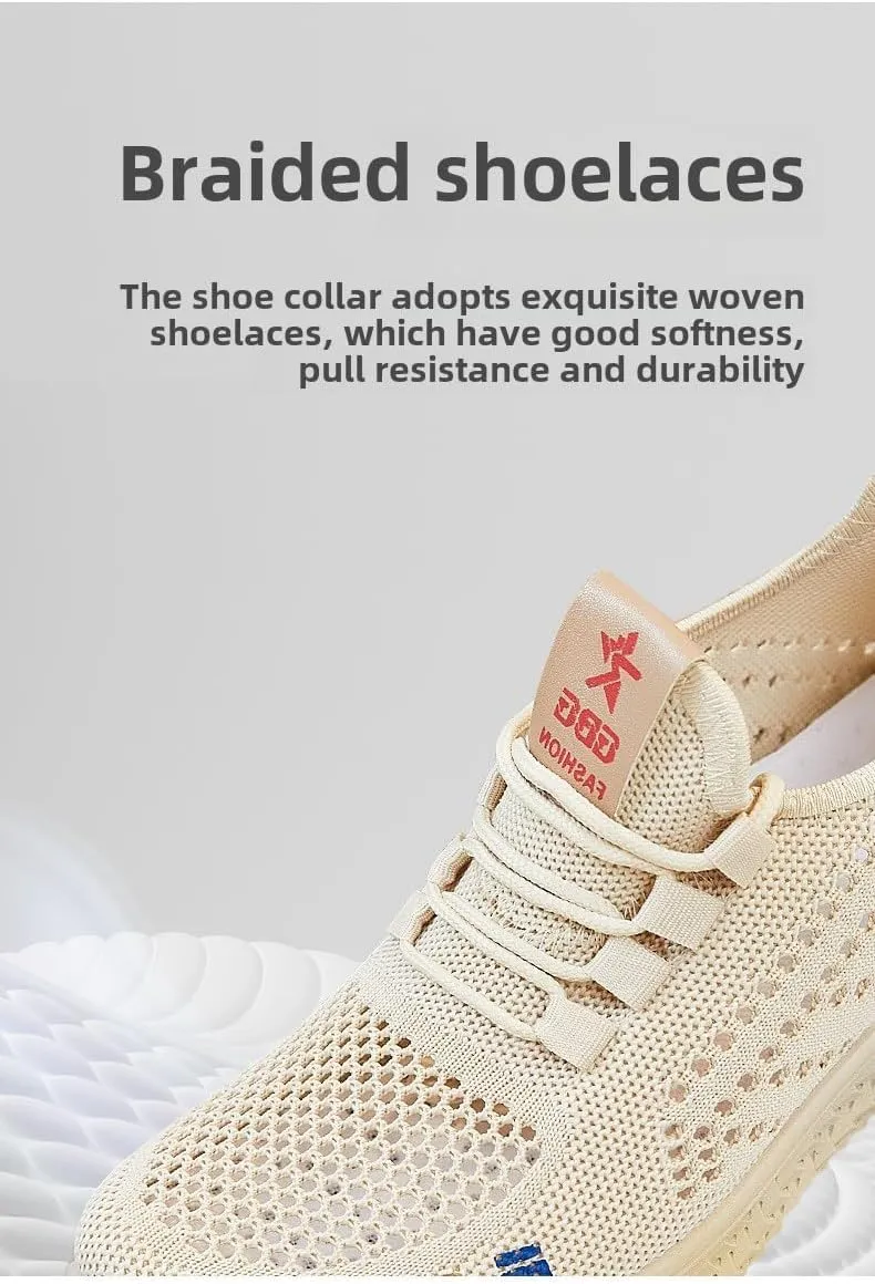 Women's Breathable Mesh Sneakers 2025 - Lightweight Running Shoes with Cushioned EVA Insole, Non-Slip PVC Sole for Summer/Casual Wear