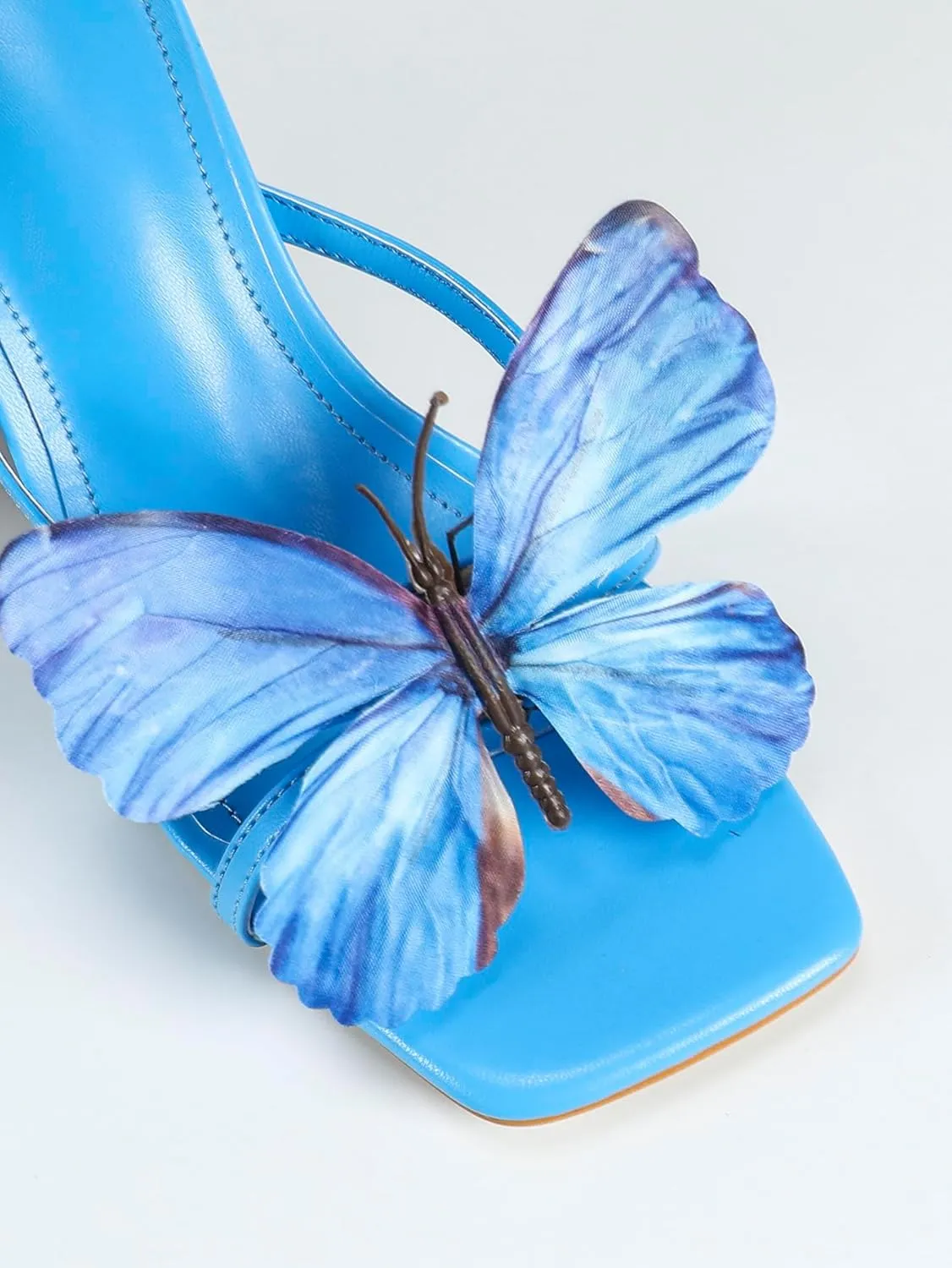 Women's Butterfly High Heel Sandals – Elegant Gradient Wing Detail Slim Heels for Parties & Dates (Sizes 6-10.5)