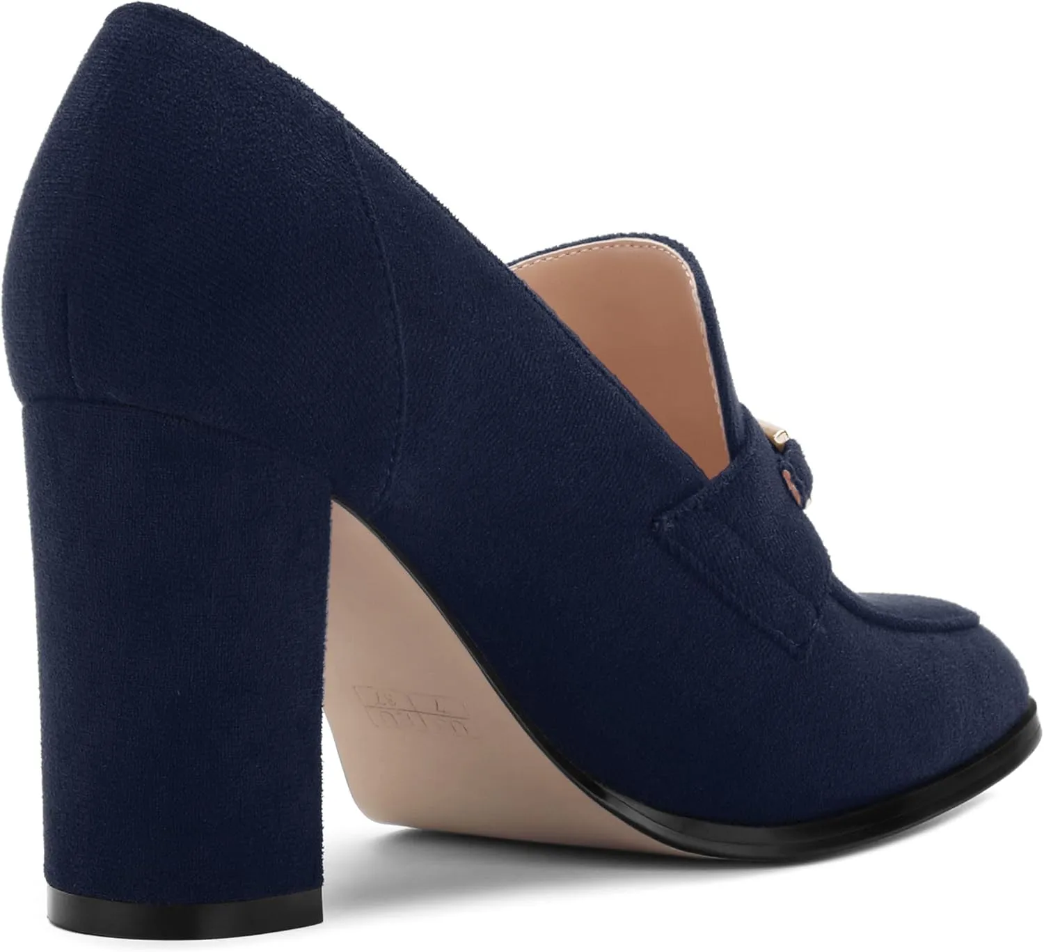 Womens Chunky Block Heels for Women Square Toe Pumps, Slip on Loafers Office Party Prom Shoes 3 inch