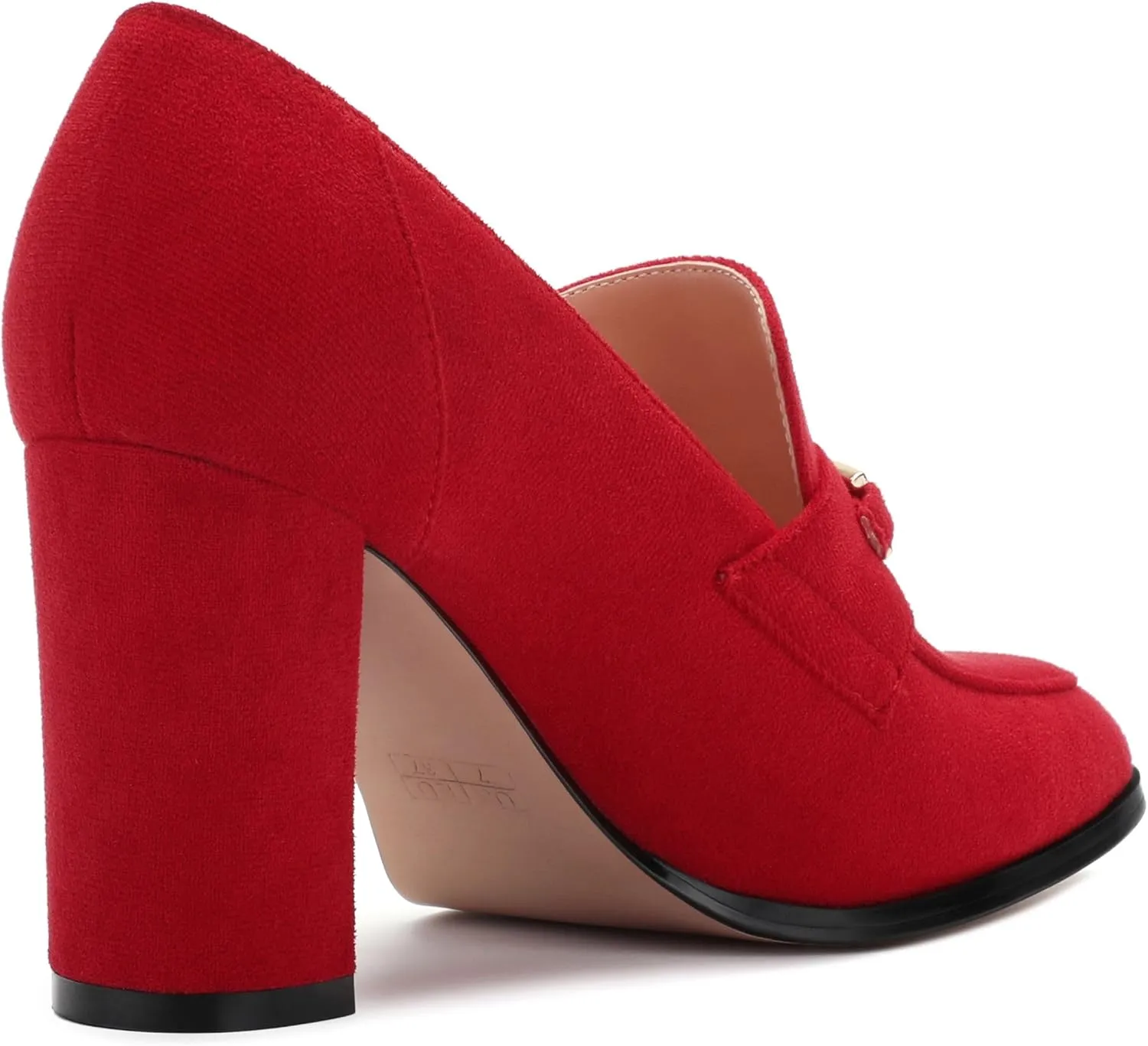 Womens Chunky Block Heels for Women Square Toe Pumps, Slip on Loafers Office Party Prom Shoes 3 inch