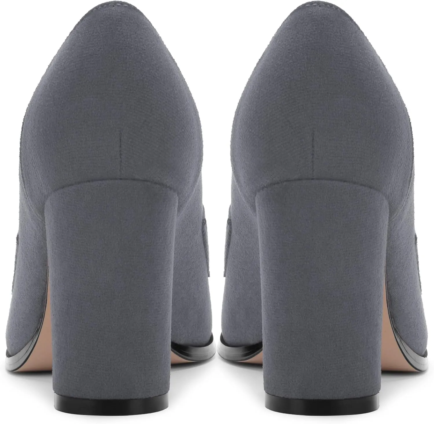 Womens Chunky Block Heels for Women Square Toe Pumps, Slip on Loafers Office Party Prom Shoes 3 inch
