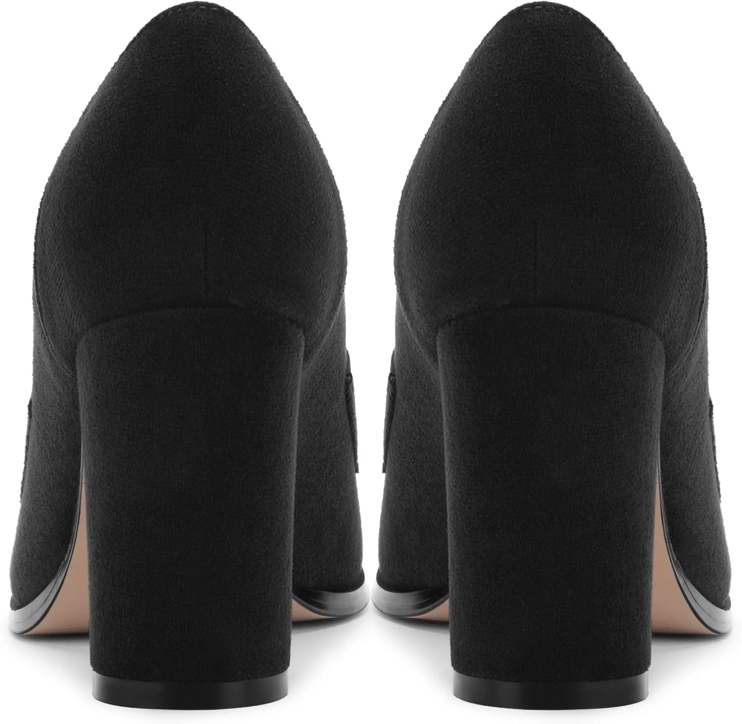 Womens Chunky Block Heels for Women Square Toe Pumps, Slip on Loafers Office Party Prom Shoes 3 inch