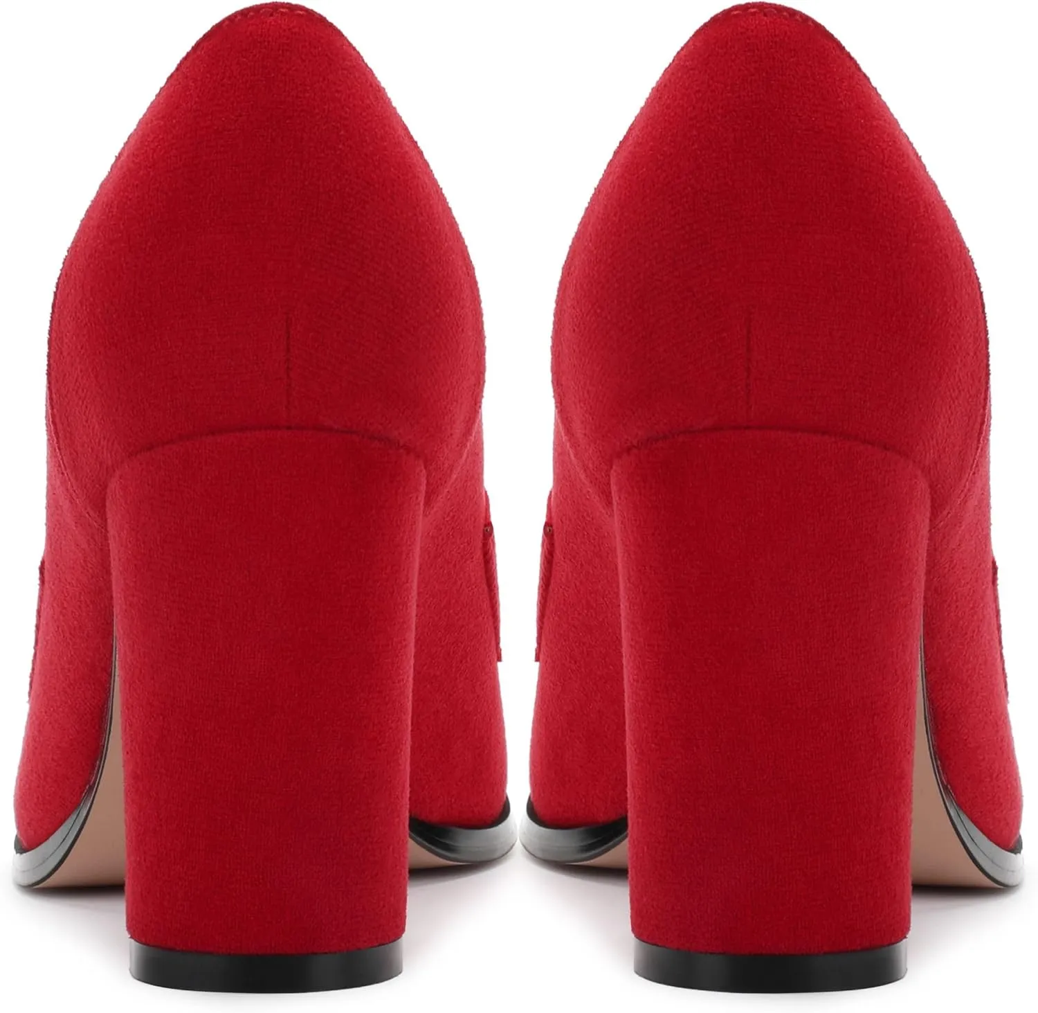 Womens Chunky Block Heels for Women Square Toe Pumps, Slip on Loafers Office Party Prom Shoes 3 inch