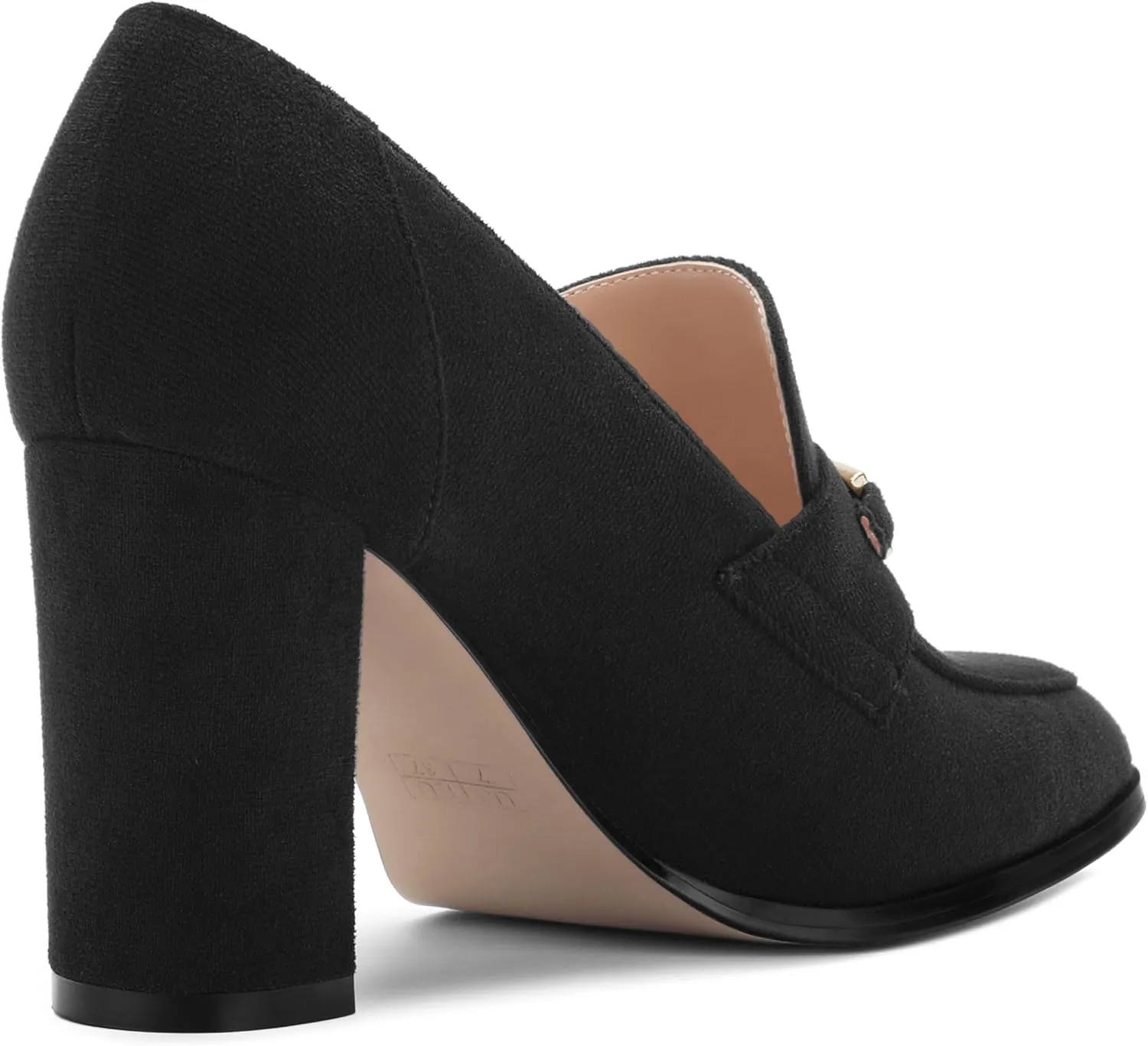 Womens Chunky Block Heels for Women Square Toe Pumps, Slip on Loafers Office Party Prom Shoes 3 inch