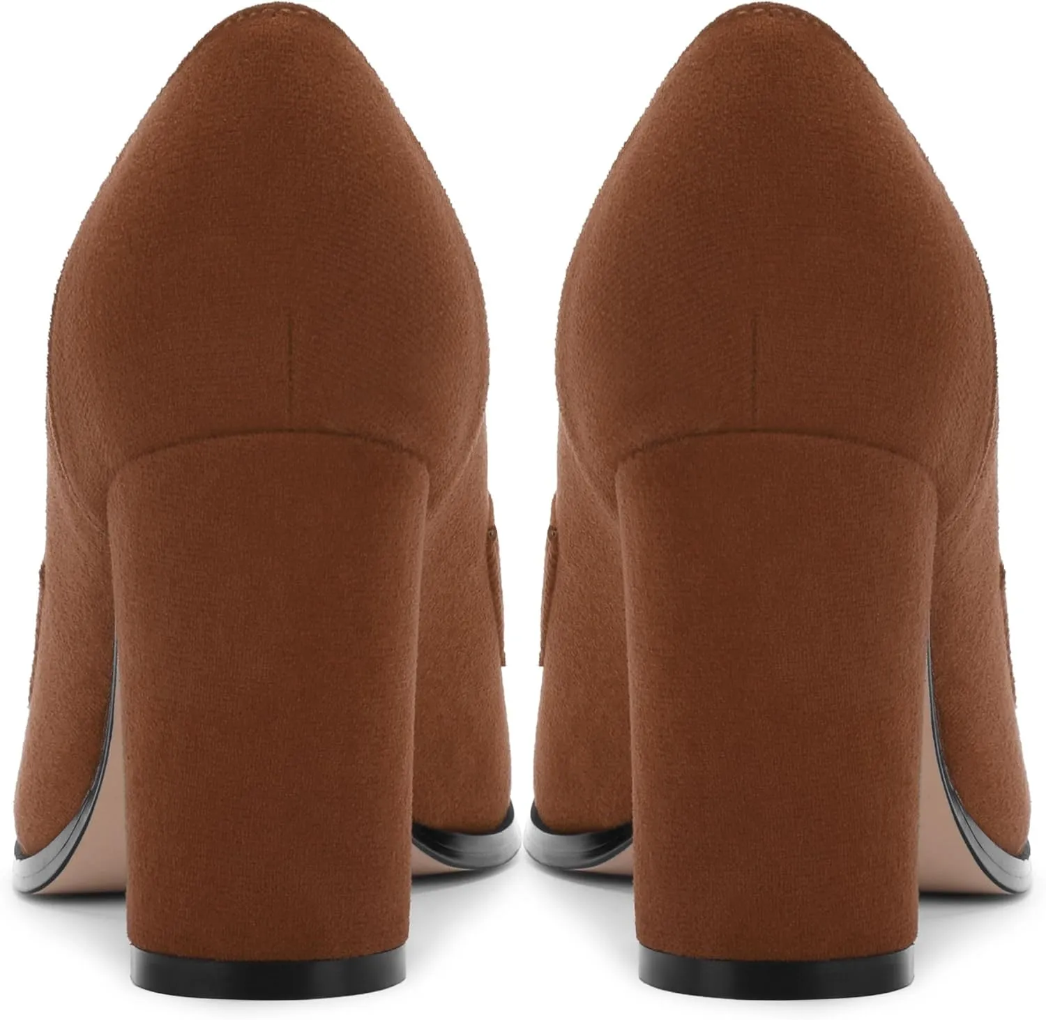 Womens Chunky Block Heels for Women Square Toe Pumps, Slip on Loafers Office Party Prom Shoes 3 inch