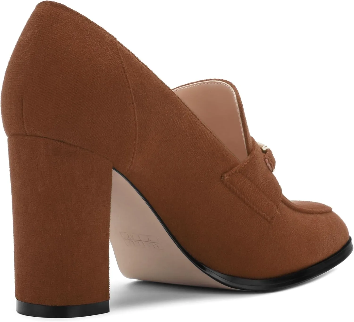 Womens Chunky Block Heels for Women Square Toe Pumps, Slip on Loafers Office Party Prom Shoes 3 inch