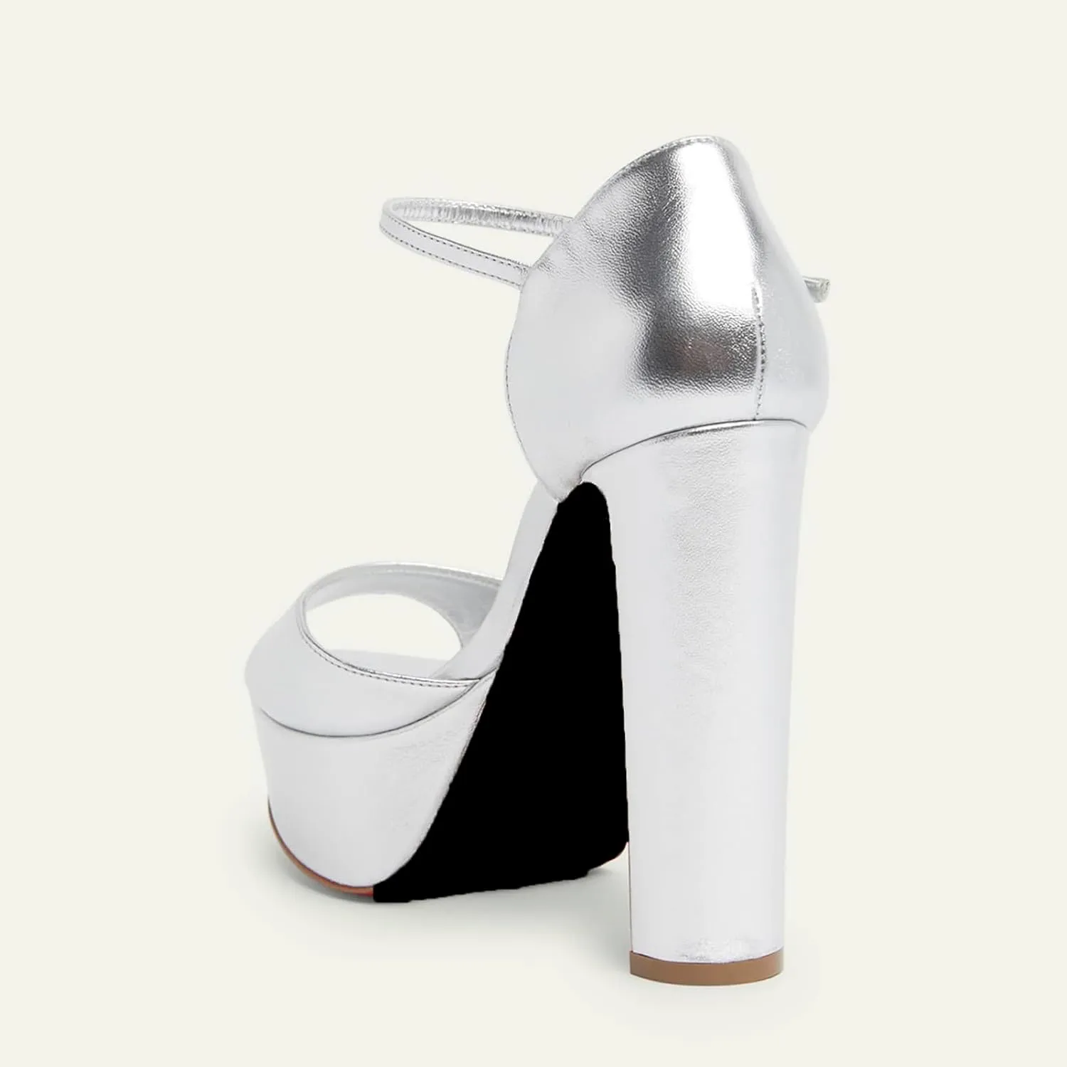 Women's Chunky High-Heel Platform Sandals - Adjustable Ankle Strap, Open Toe Bridal Party Wedding Evening Dress Shoes