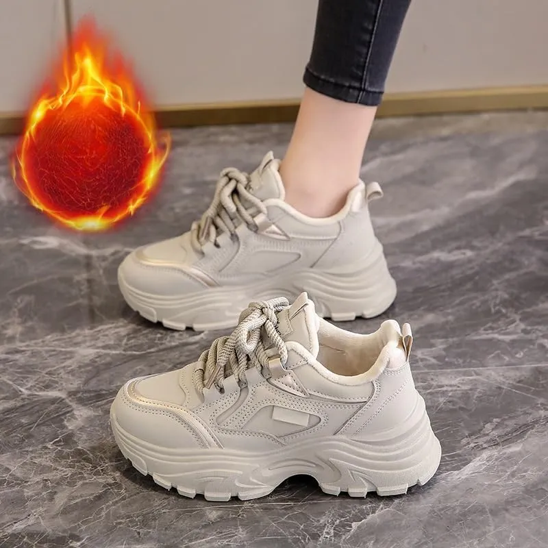 Womens Chunky Sneakers Walking Athletic Casual Shoes Lace-up Air Mesh Tennis Shoes Treny Dad Sneakers