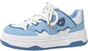 Women's Cute Chunky Sneakers, Sweet Heart Pattern Platform Shoes, Y2K Preppy Skate Casual Daily Wear, Height Boost