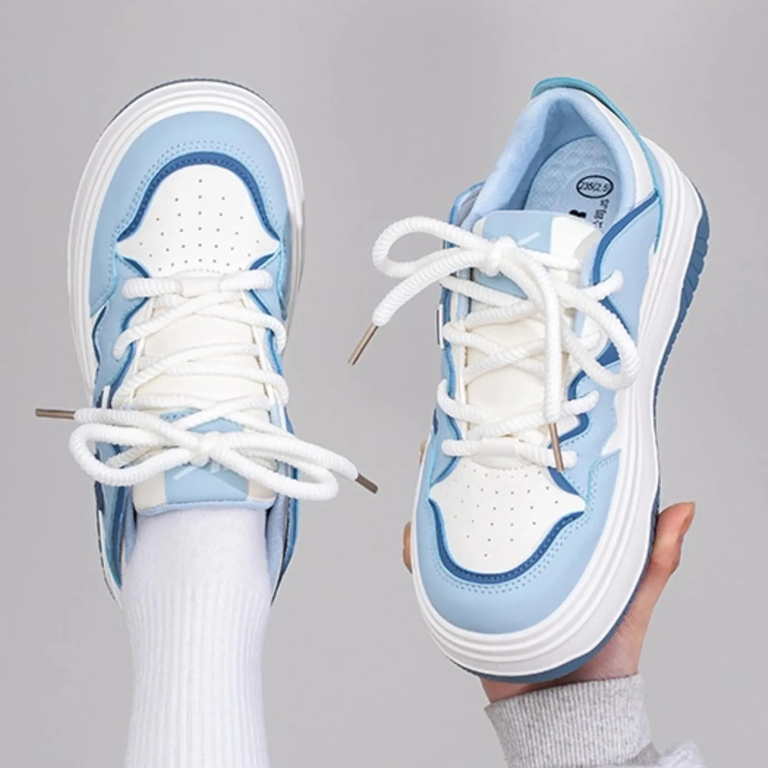 Women's Cute Chunky Sneakers, Sweet Heart Pattern Platform Shoes, Y2K Preppy Skate Casual Daily Wear, Height Boost