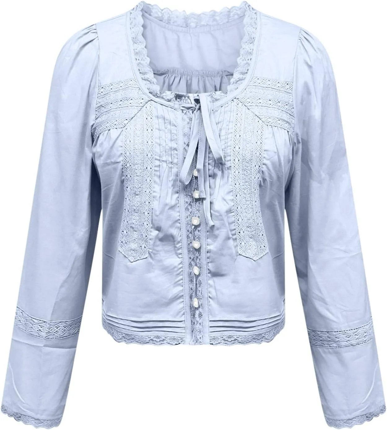 Women's Fashion Boho Chiffon Shirts Lace Hollow Out Button Down Long Sleeves Cardigan Y2k Crop Tops Vacation Tops