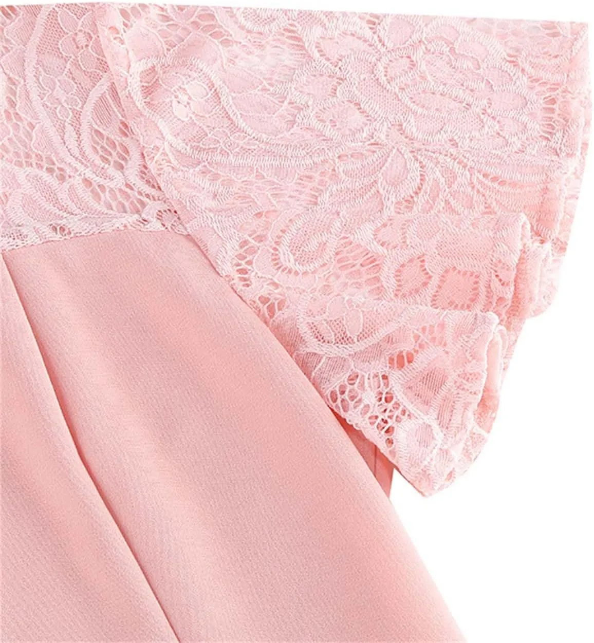Womens Formal Dresses 1950s Mesh Floral Embroidery Vintage Cocktail Swing Ruffle Sleeve Midi Dress Prom Ball Gown