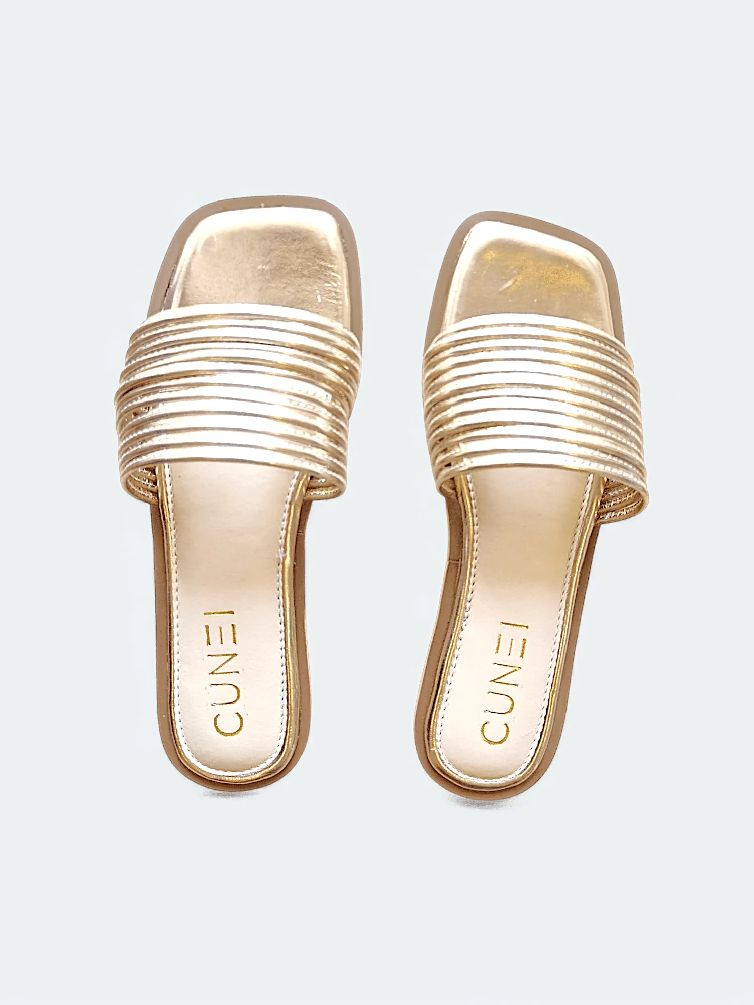 Womens Gold Gladiator Flat Sandals - Greco-Roman Style