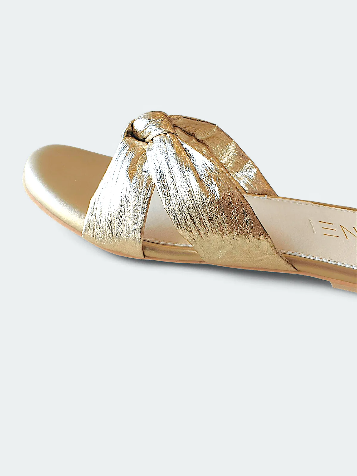 Womens Golden Knot Flat Sandals
