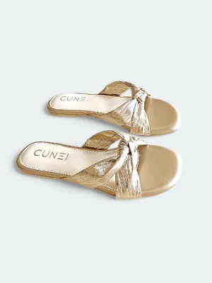 Womens Golden Knot Flat Sandals