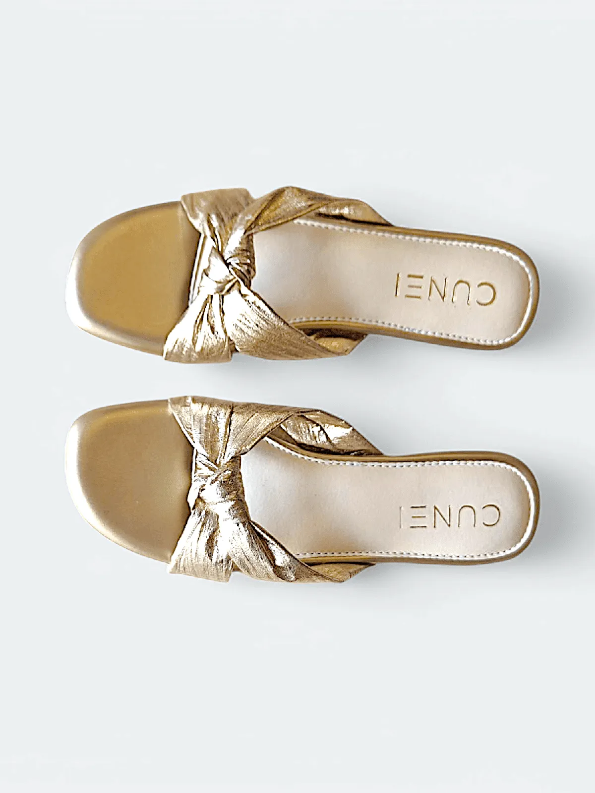 Womens Golden Knot Flat Sandals
