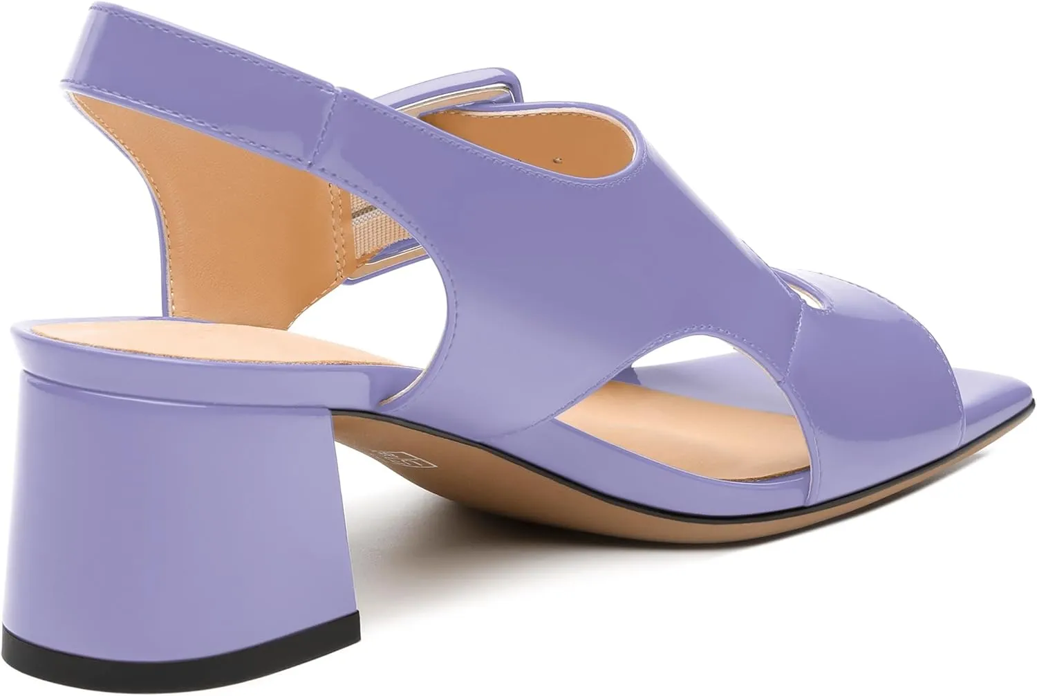Womens Heeled Sandals Shoes, Square Peep Toe Mid Block Heel Ankle Strap Sandals for Women, Leather Insole Chunky Heel Sandals with Buckle 2"