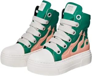 Womens High Top Sneakers Classic Thick Laces PU Leather Platform Shoes Fashion Comfort Walking Shoes