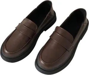 Women's JK Uniform Dress Shoes Slip on Oxford Shoes Classic Penny Loafers Anime Cosplay Use